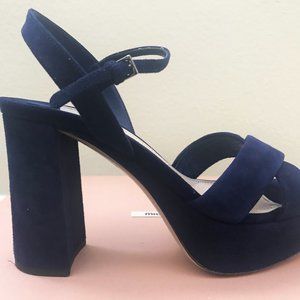 MIu Miu Suede Platform Crisscross Sandals